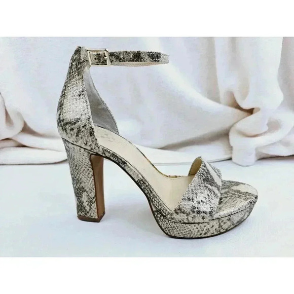 Vince Camuto Size 5.5M Women's Snake Print Adjustable Ankle Strap Open Toe Shoes - Picture 8 of 14